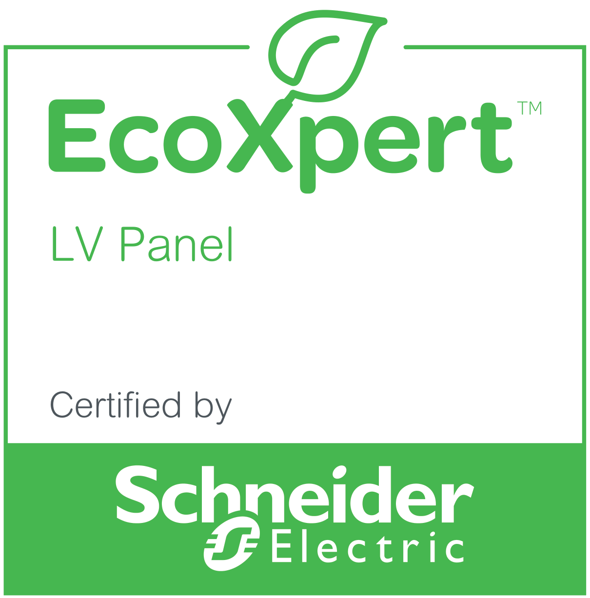 EcoXpert LV Panel — certified by Schneider Electric